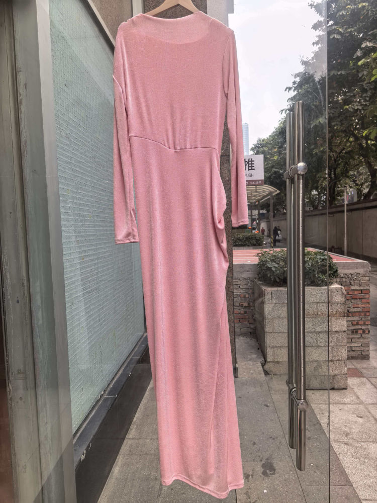 TWOTWINSTYLE Boat Neck Pleated Slimming Vintage Maxi Dress