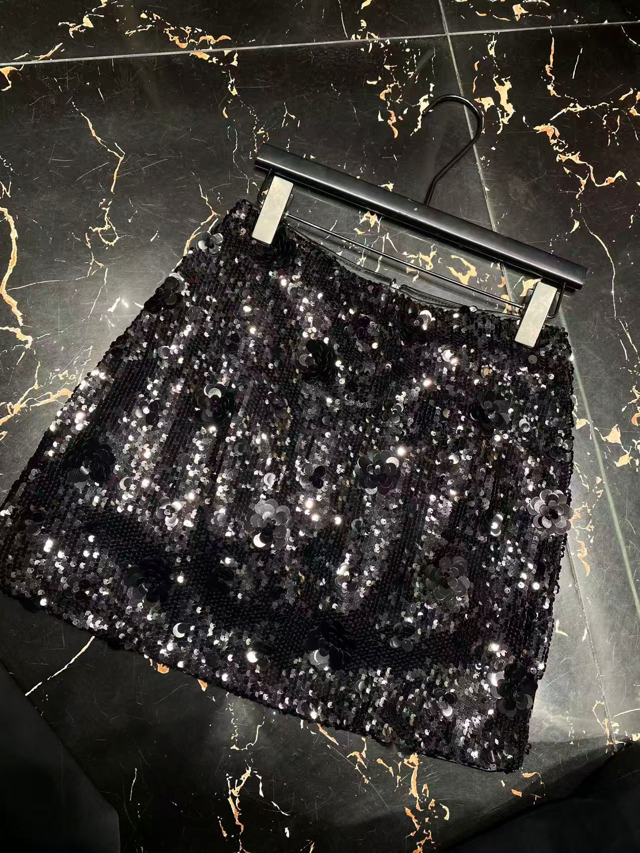 TWOTWINSTYLE Patchwork Sequins High Waist Chic Skirt
