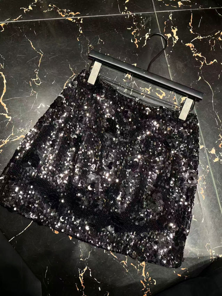 TWOTWINSTYLE Patchwork Sequins High Waist Chic Skirt