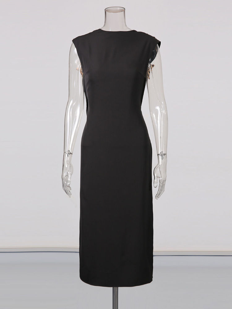 TWOTWINSTYLE Solid Sleeveless Backless Slimming Fashion Dress