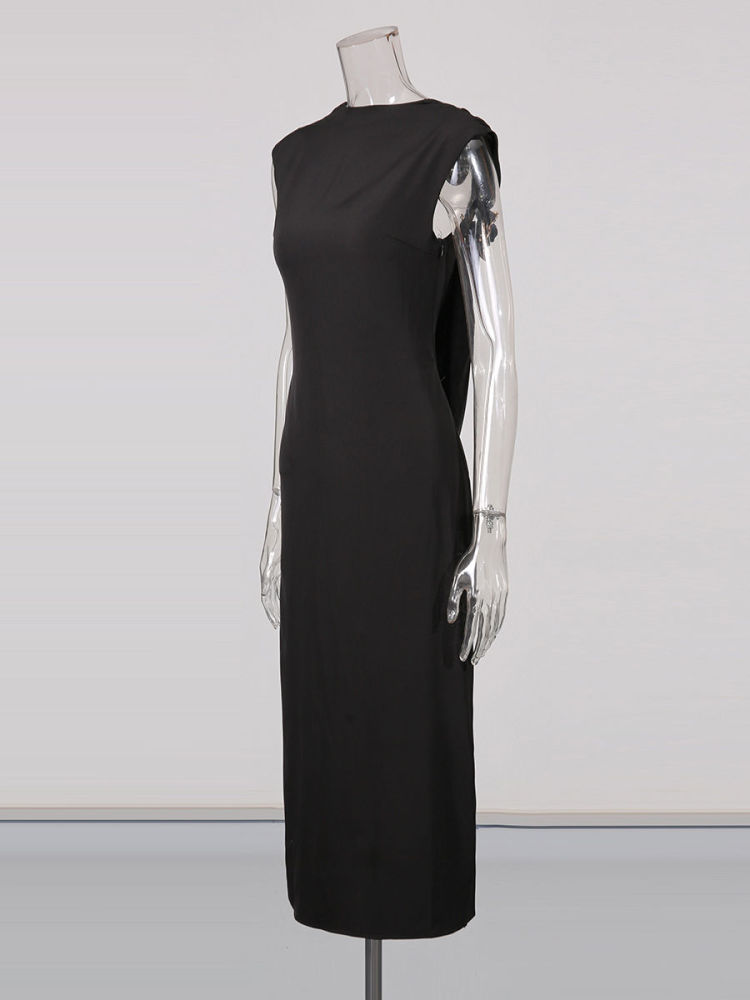 TWOTWINSTYLE Solid Sleeveless Backless Slimming Fashion Dress