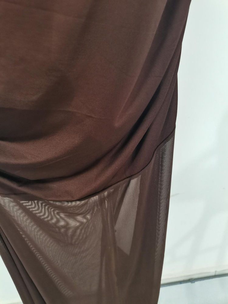 TWOTWINSTYLE Slimming Patchwork Mesh Minimalist Dress