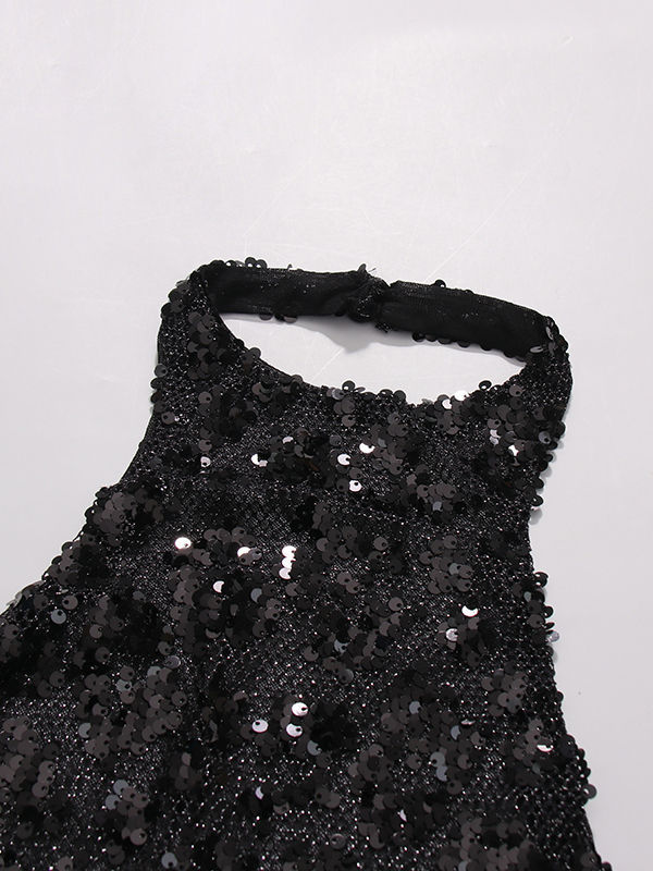 TWOTWINSTYLE Backless Patchwork Sequins Fashion Dress