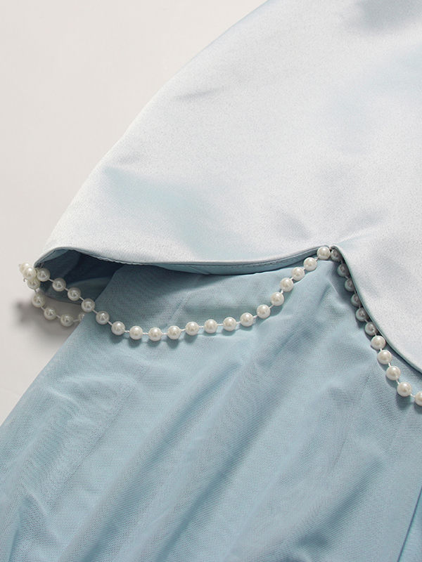TWOTWINSTYLE Off Shoulder Tunic Patchwork Pearl Chic Dress