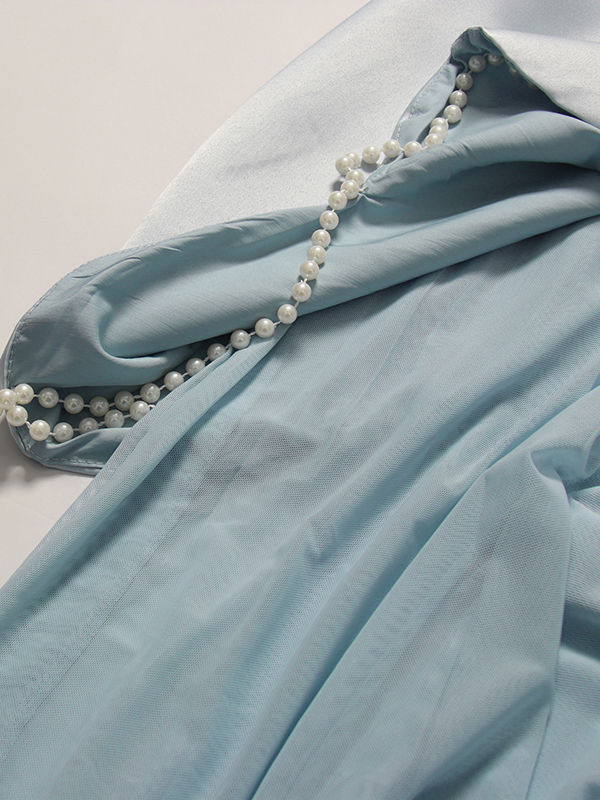TWOTWINSTYLE Off Shoulder Tunic Patchwork Pearl Chic Dress