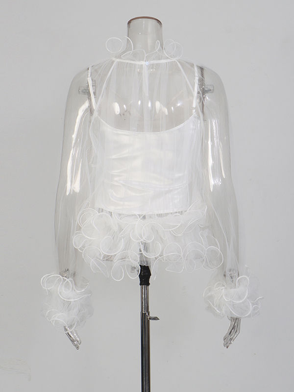 TWOTWINSTYLE Spliced Ruffles Minimalist Chic Shirt