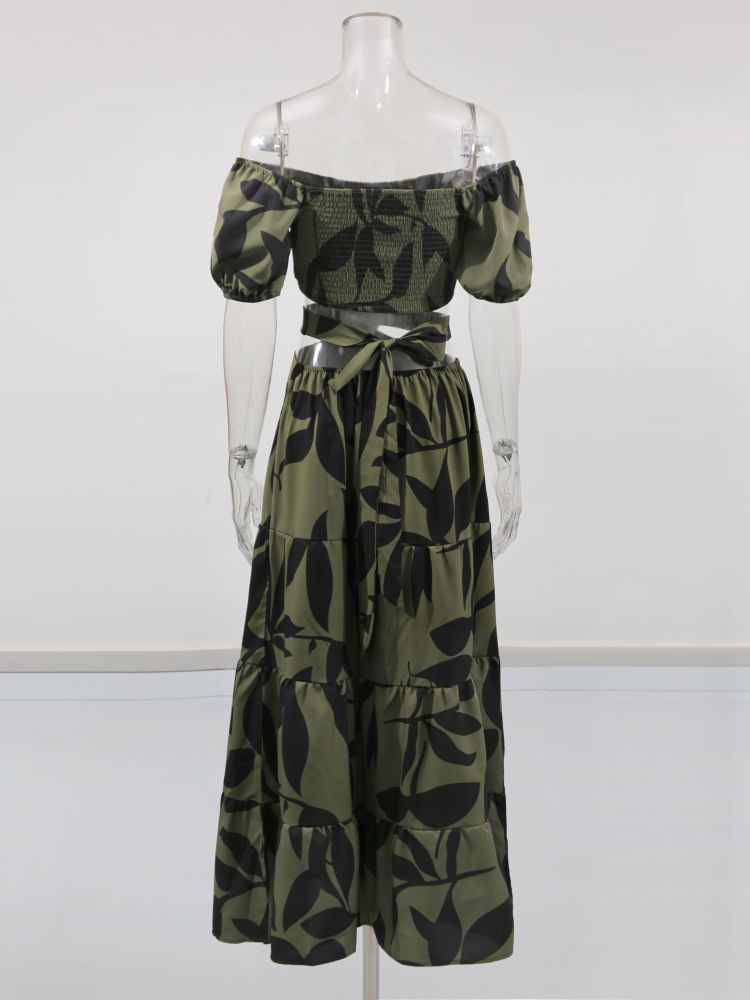 TWOTWINSTYLE Hit Color Slash Neck High Waist Fashion Dress