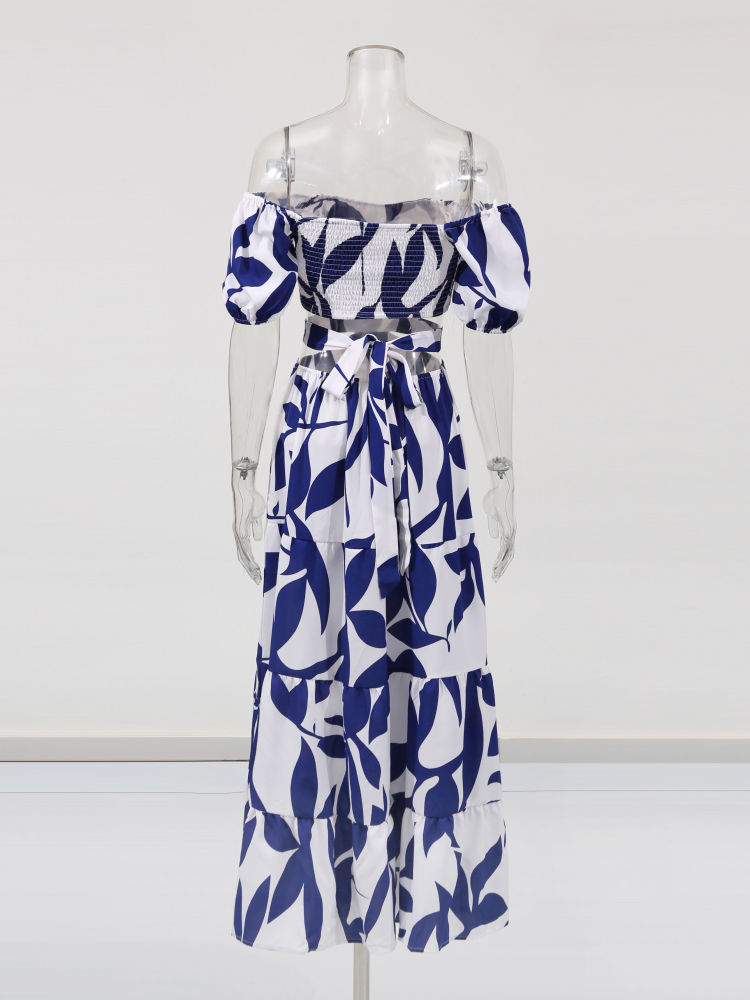 TWOTWINSTYLE Hit Color Slash Neck High Waist Fashion Dress