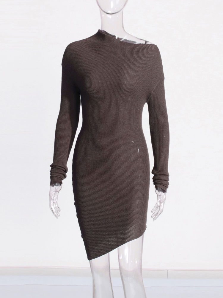 TWOTWINSTYLE Off One Shoulder Irregular Hem Designer Dress