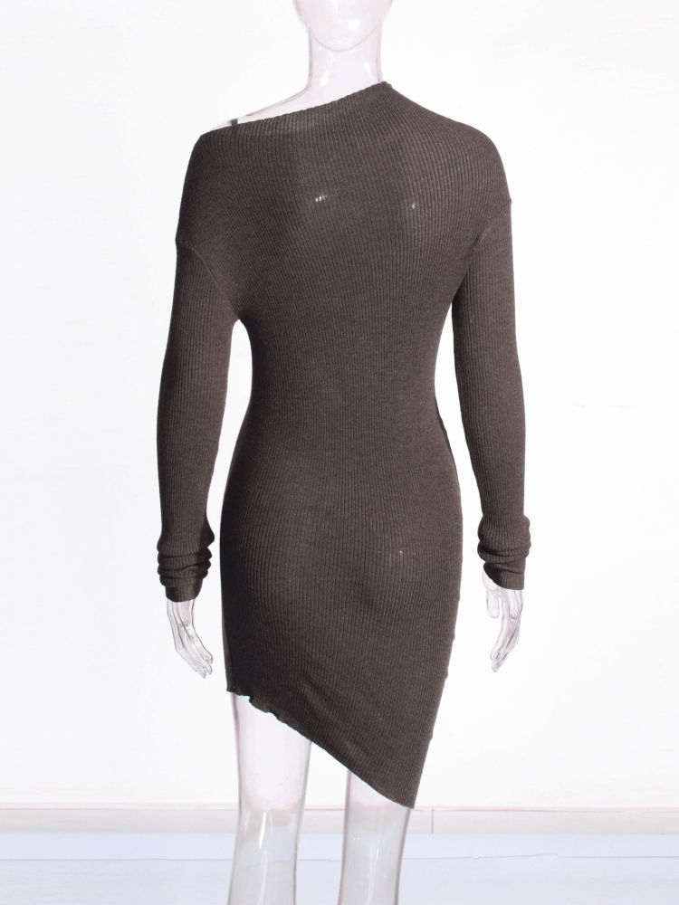 TWOTWINSTYLE Off One Shoulder Irregular Hem Designer Dress