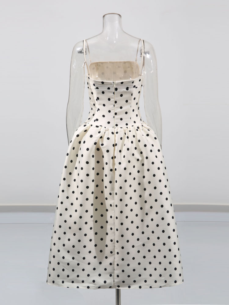 TWOTWINSTYLE Sleeveless Patchwork Wave Point Fashion Dress