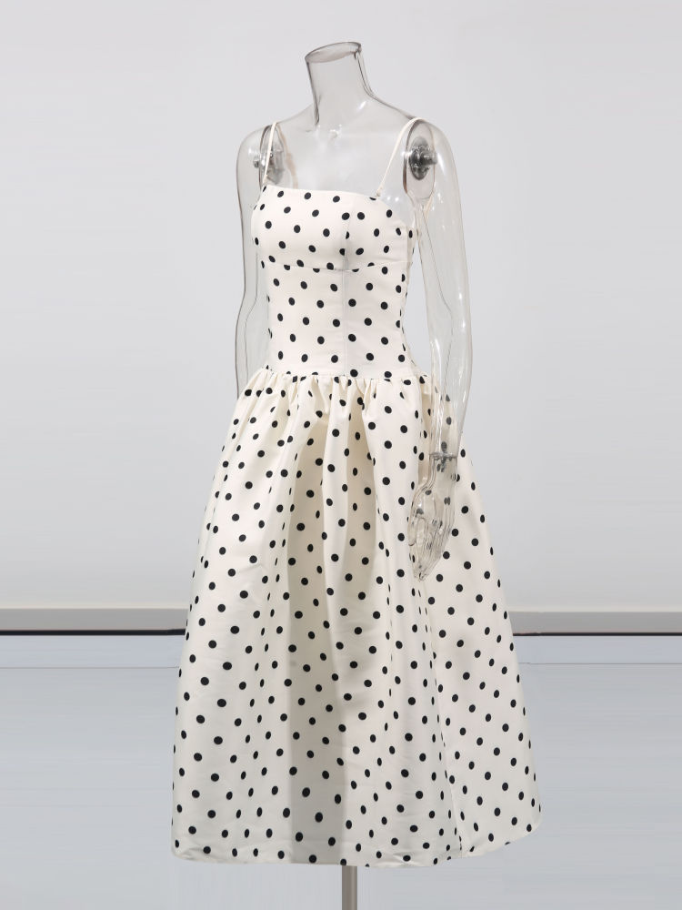 TWOTWINSTYLE Sleeveless Patchwork Wave Point Fashion Dress