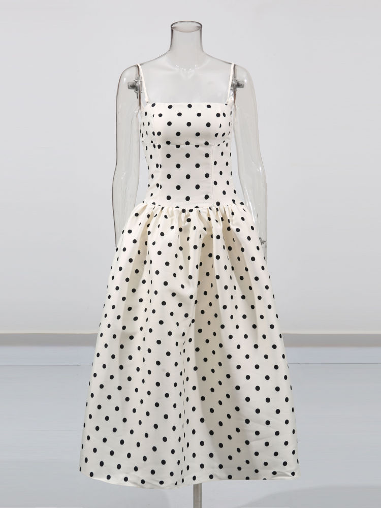 TWOTWINSTYLE Sleeveless Patchwork Wave Point Fashion Dress
