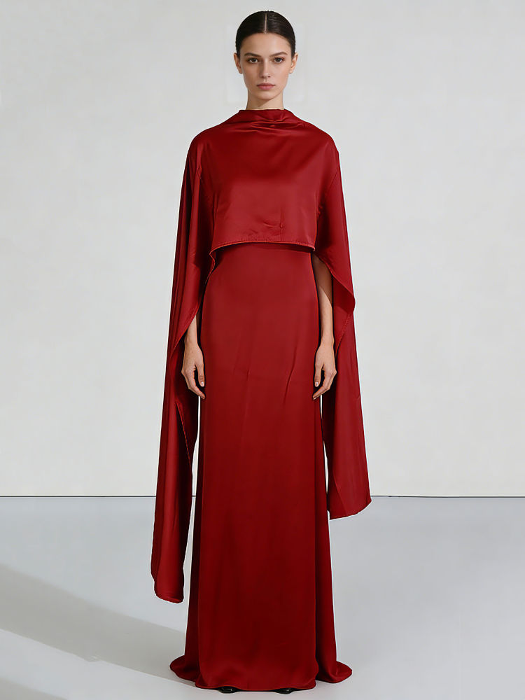 TWOTWINSTYLE Solid Loose Stand Collar Sleeveless Designer Dress