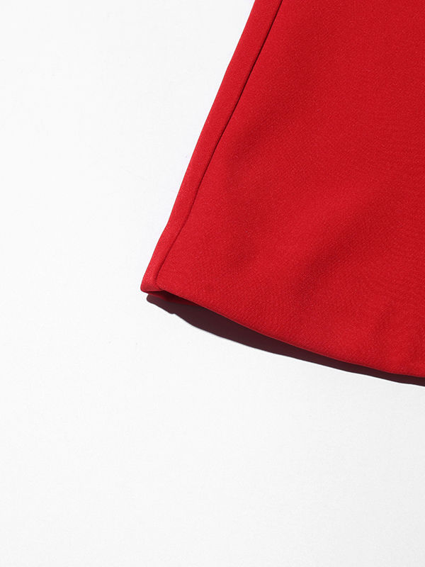 TWOTWINSTYLE Solid Patchwork Pleated High Waist Elegant Dress