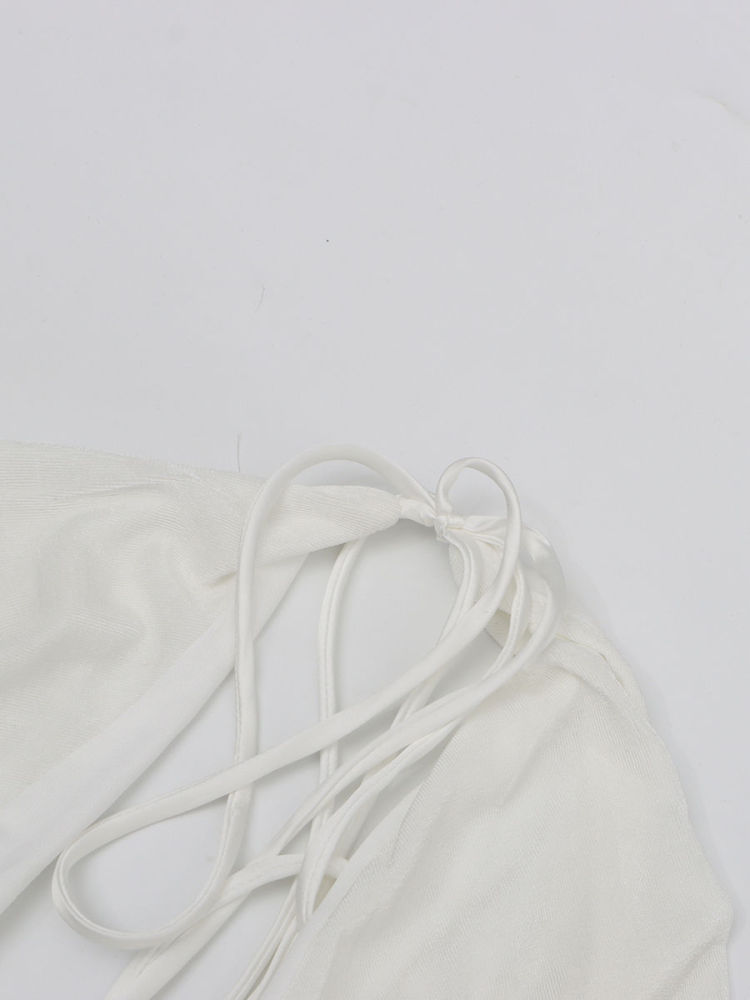 TWOTWINSTYLE Solid Spliced Lace Up Backless Fashion Dress