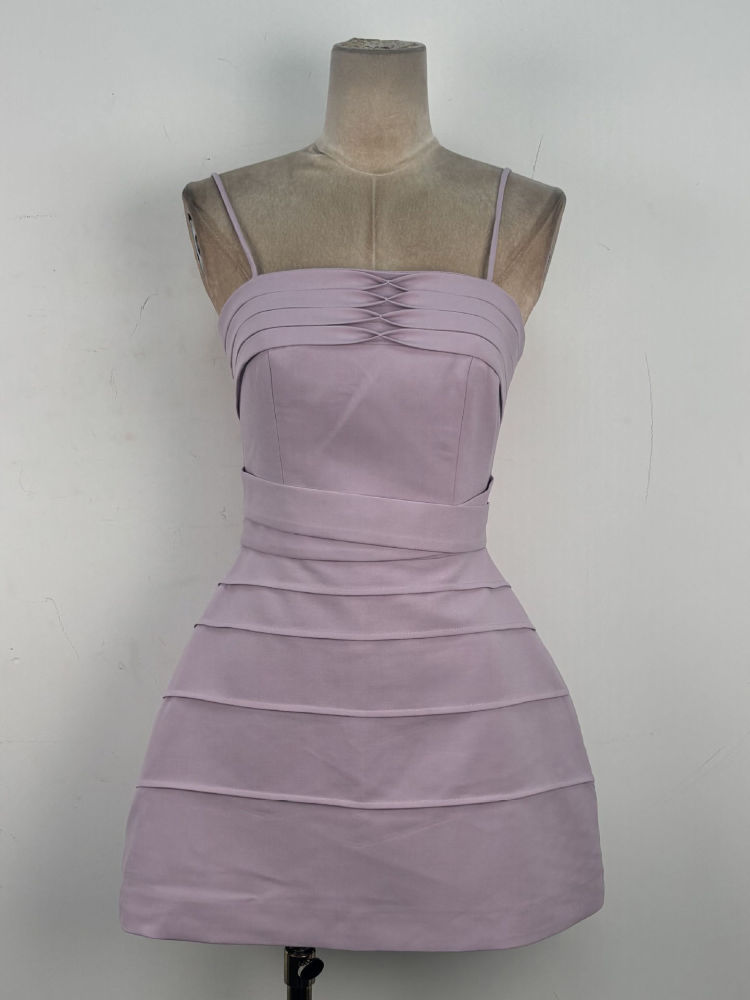 TWOTWINSTYLE Stand Collar High Waist Minimalist Dress