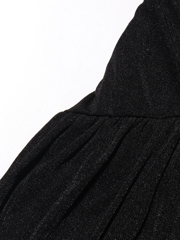 TWOTWINSTYLE V Neck Off Shoulder Long Sleeve Elegant Slimming Dress