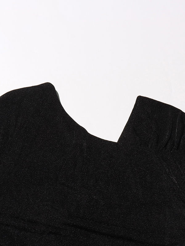 TWOTWINSTYLE V Neck Off Shoulder Long Sleeve Elegant Slimming Dress