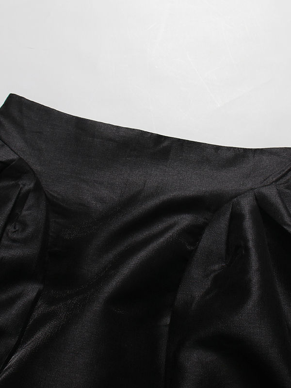 TWOTWINSTYLE Minimalist Spliced Metal Button Skirt