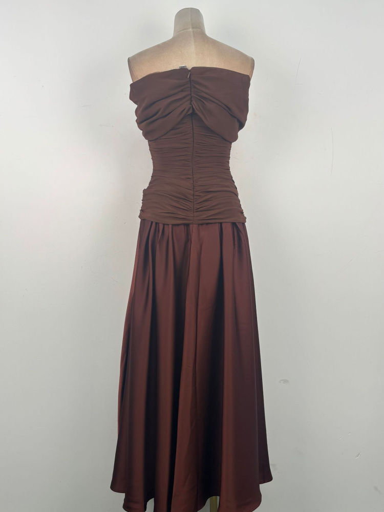TWOTWINSTYLE Solid Sleeveless Pleated Tunic Vintage Dress