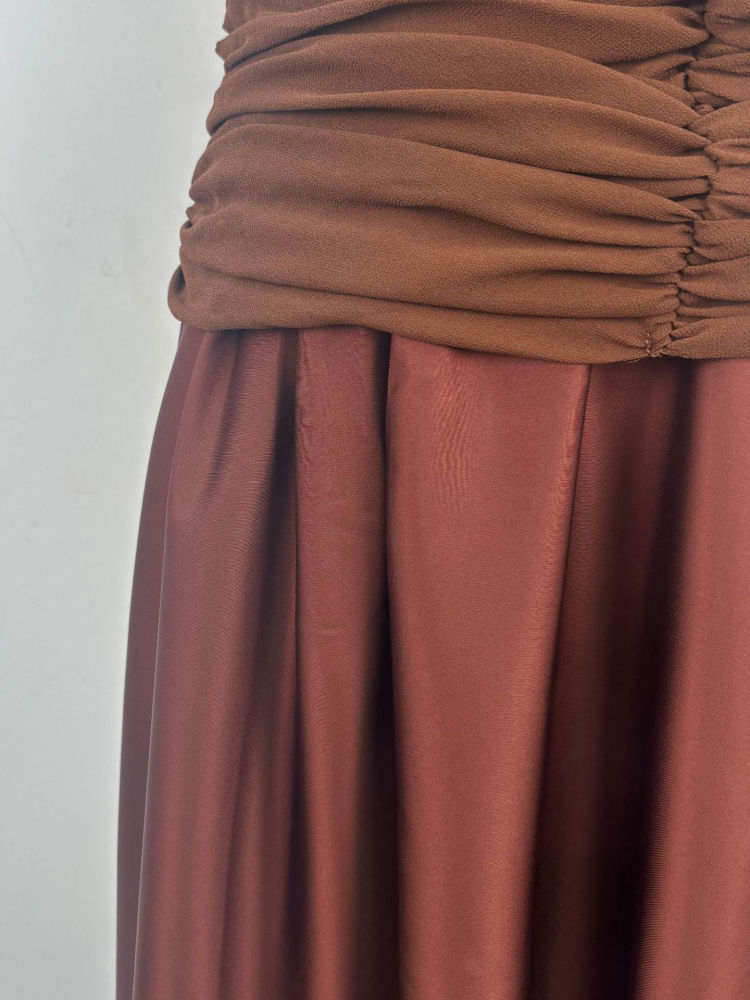TWOTWINSTYLE Solid Sleeveless Pleated Tunic Vintage Dress