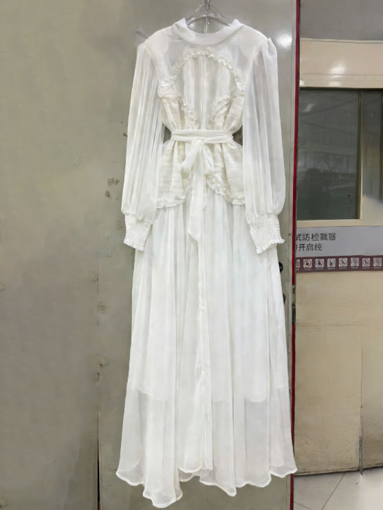 TWOTWINSTYLE Solid Stand Collar Tunic Fashion Dress