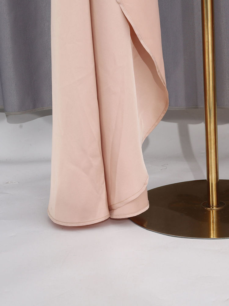 TWOTWINSTYLE Solid Cape Style Sleeveless Elegant Two Piece Set