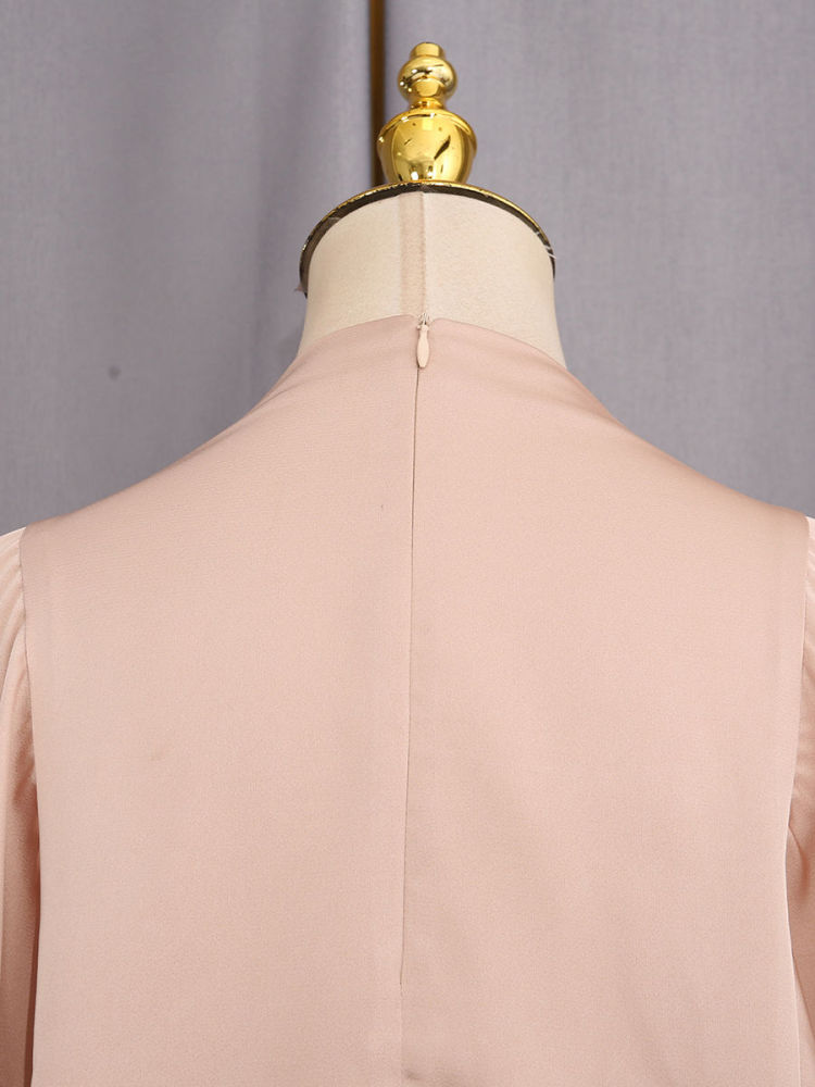 TWOTWINSTYLE Solid Cape Style Sleeveless Elegant Dress