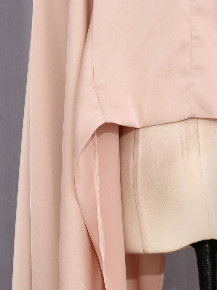 TWOTWINSTYLE Solid Cape Style Sleeveless Elegant Dress