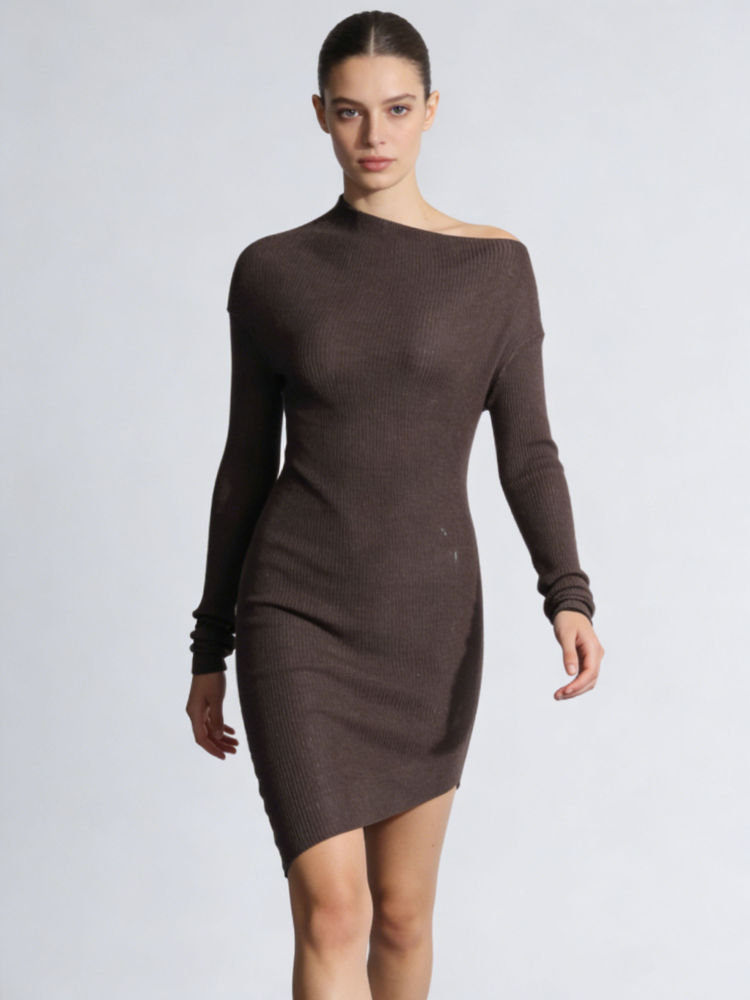 TWOTWINSTYLE Off One Shoulder Irregular Hem Designer Dress