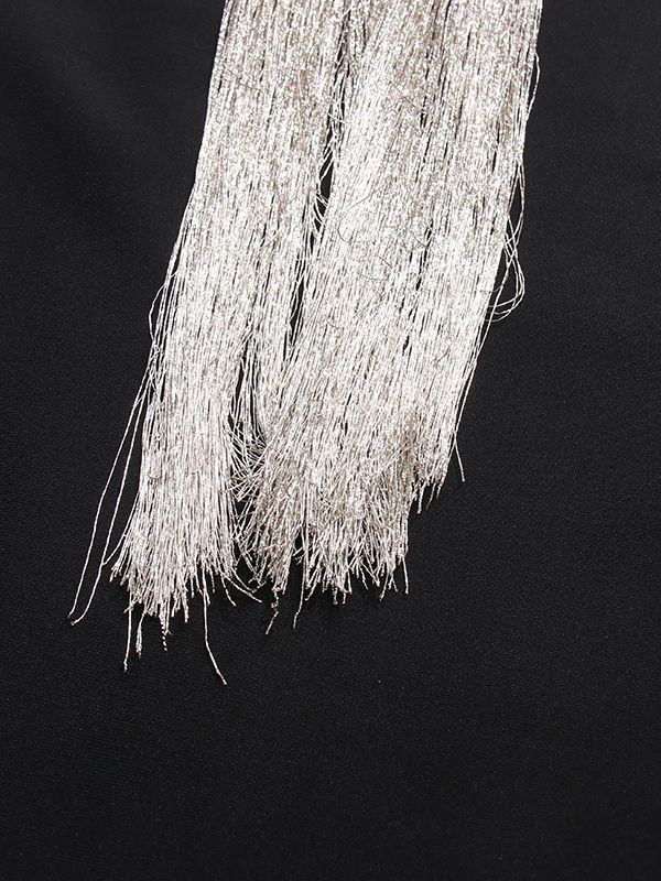 TWOTWINSTYLE Off One Shoulder Spliced tassel Slimming Dress