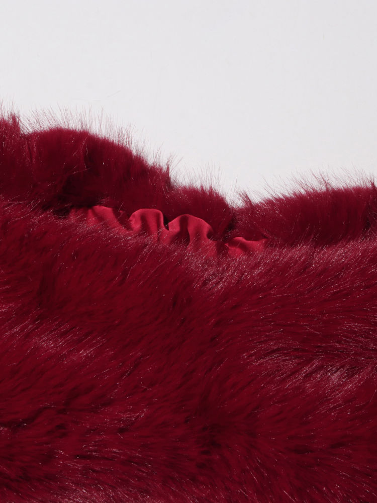 TWOTWINSTYLE  Off Shoulder Patchwork Fur Tunic Mini Dress