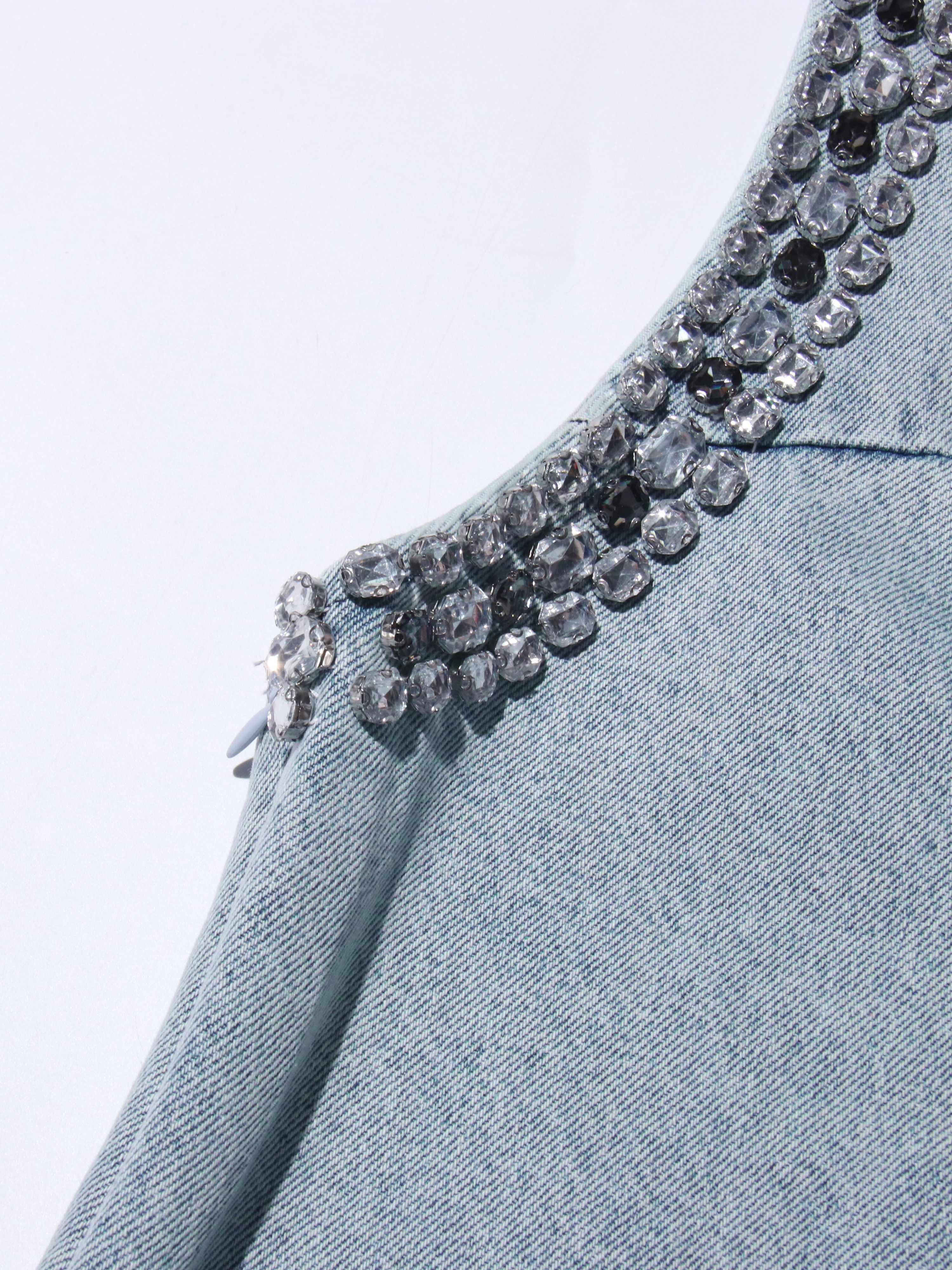 TWOTWINSTYLE  V Neck Sleeveless Patchwork Diamond Sexy Dress