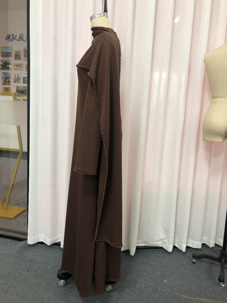 TWOTWINSTYLE Cape Style Shoulder Design Patchwork Steel Ball Chic Dress