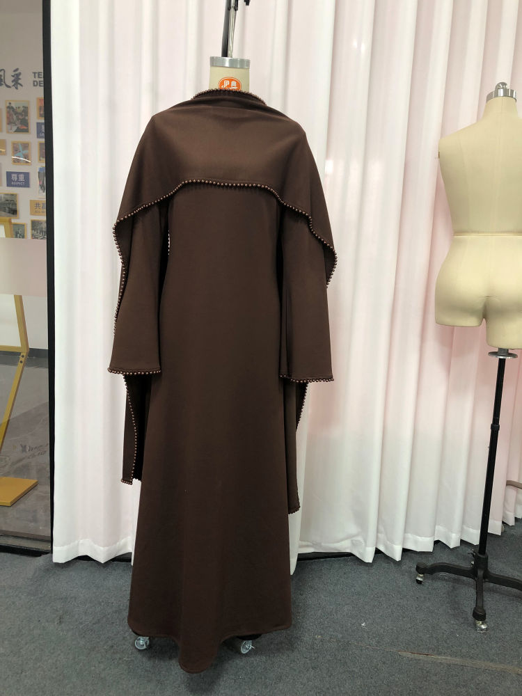 TWOTWINSTYLE Cape Style Shoulder Design Patchwork Steel Ball Chic Dress