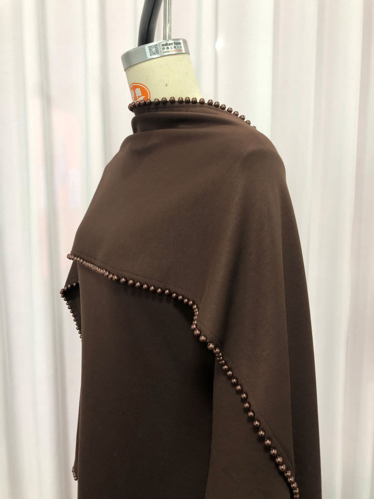 TWOTWINSTYLE Cape Style Shoulder Design Patchwork Steel Ball Chic Dress