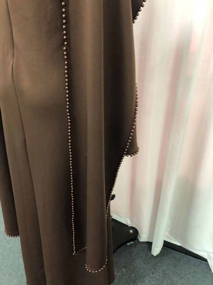TWOTWINSTYLE Cape Style Shoulder Design Patchwork Steel Ball Chic Dress