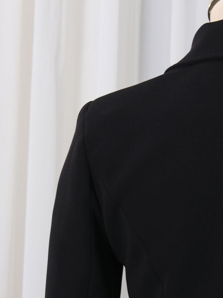 TWOTWINSTYLE Lapel Long Sleeve Tunic Fashion Coat