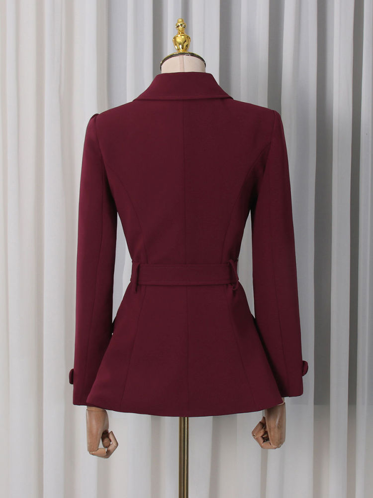 TWOTWINSTYLE Lapel Long Sleeve Tunic Fashion Coat