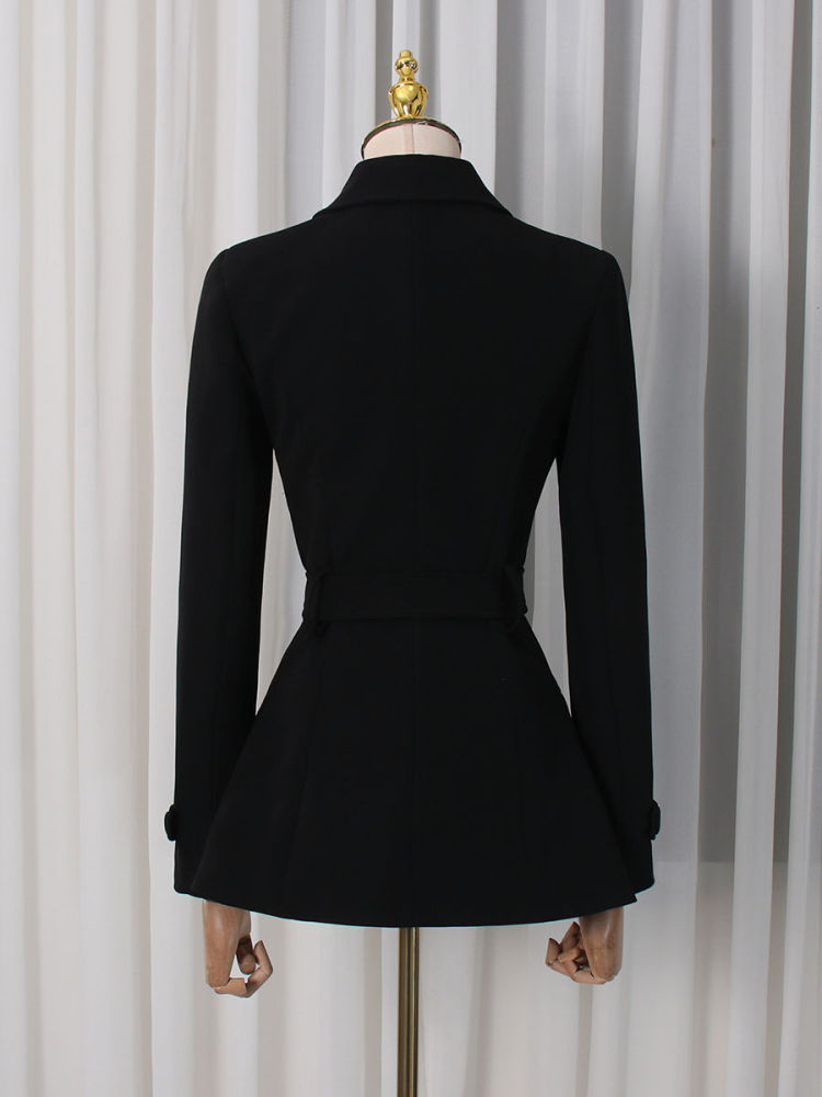 TWOTWINSTYLE Lapel Long Sleeve Tunic Fashion Coat