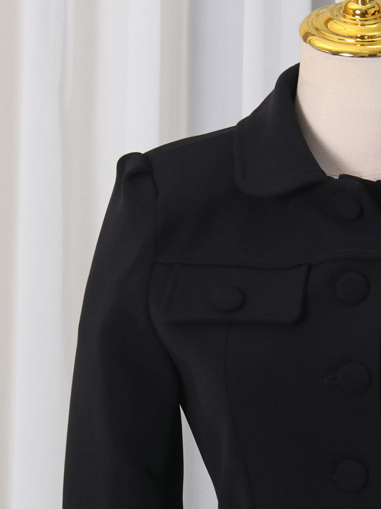 TWOTWINSTYLE Lapel Long Sleeve Tunic Fashion Coat