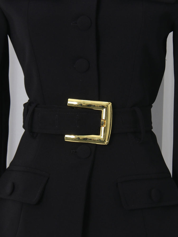 TWOTWINSTYLE Lapel Long Sleeve Tunic Fashion Coat
