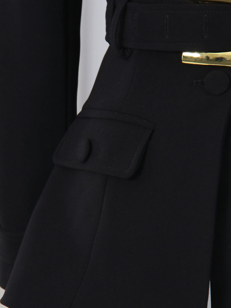 TWOTWINSTYLE Lapel Long Sleeve Tunic Fashion Coat