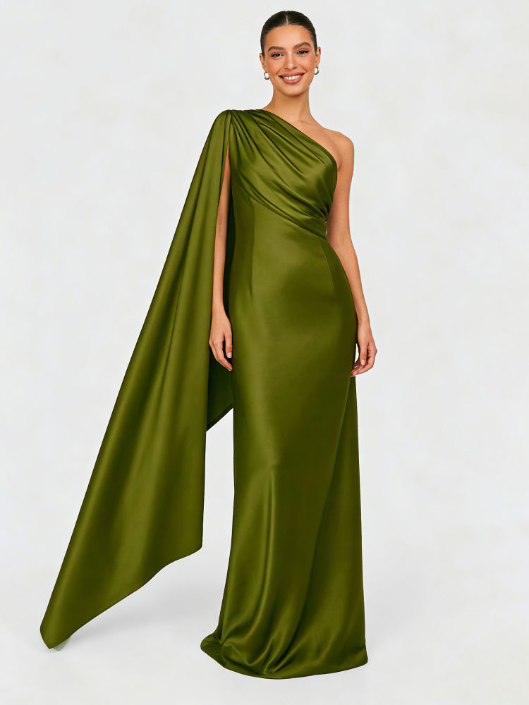 TWOTWINSTYLE Off One Shoulder High Waist Slimming Dress