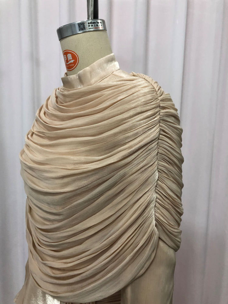 TWOTWINSTYLE Stand Collar Ruffles Minimalist Mini Dress