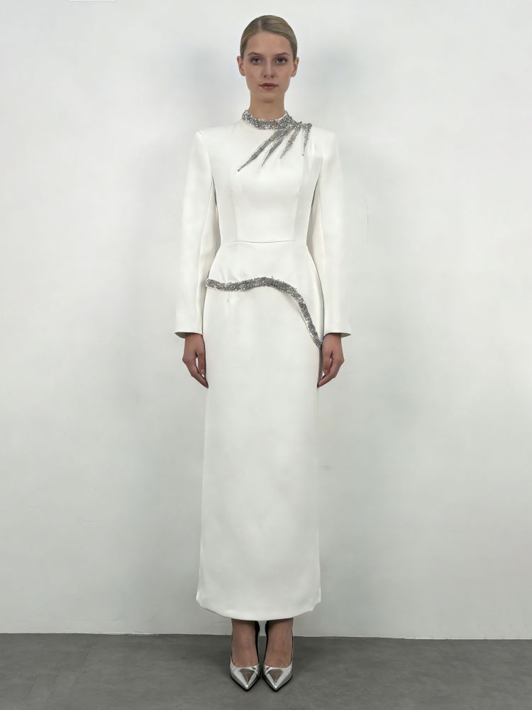 TWOTWINSTYLE Long Sleeve Patchwork Diamond Tunic Fashion Dress