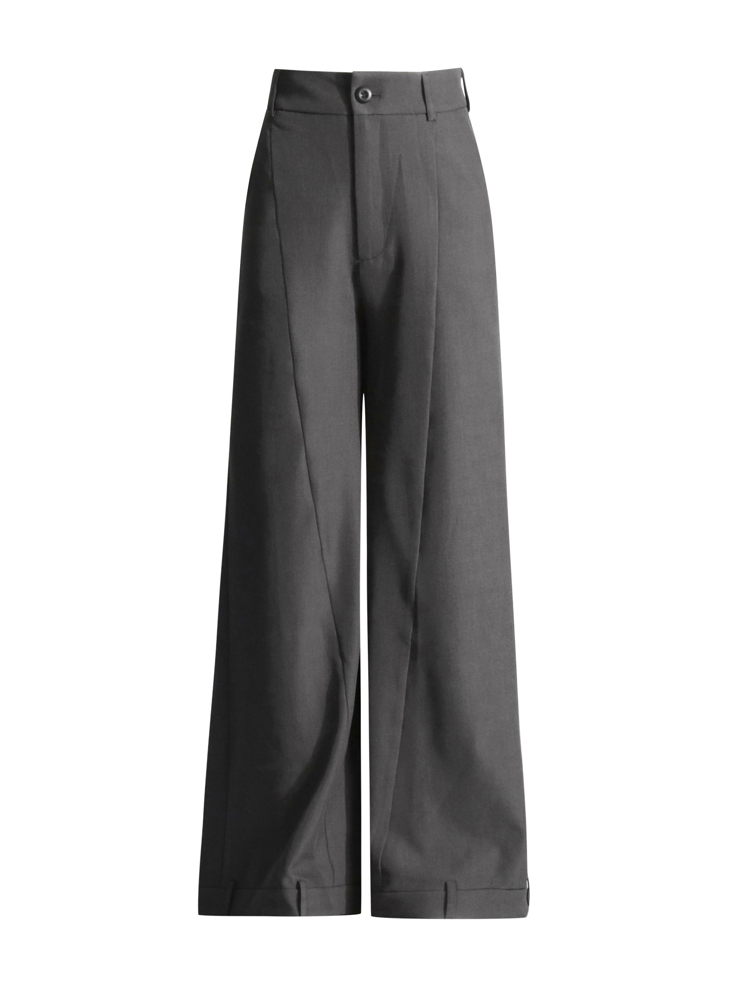 TWOTWINSTYLE Solid Lapel Tunic Coat High Waist Pants Temperament Two Piece Set