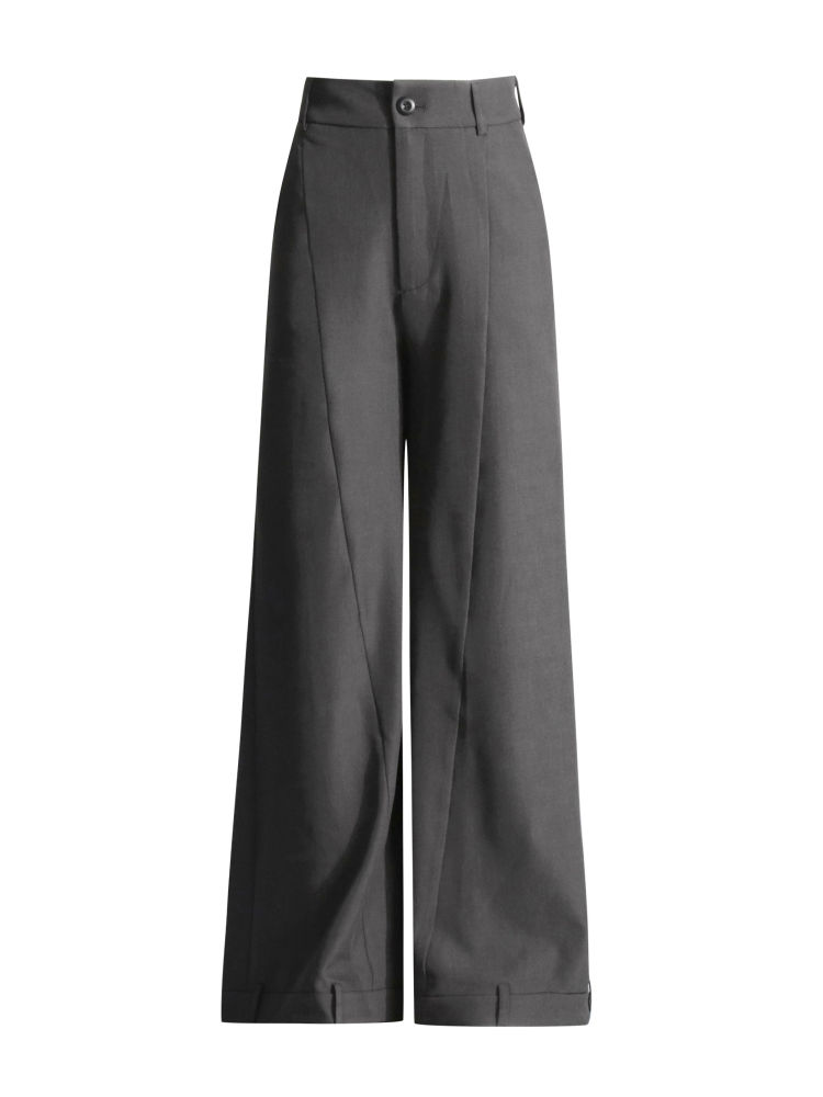 TWOTWINSTYLE Solid Lapel Tunic Coat High Waist Pants Temperament Two Piece Set