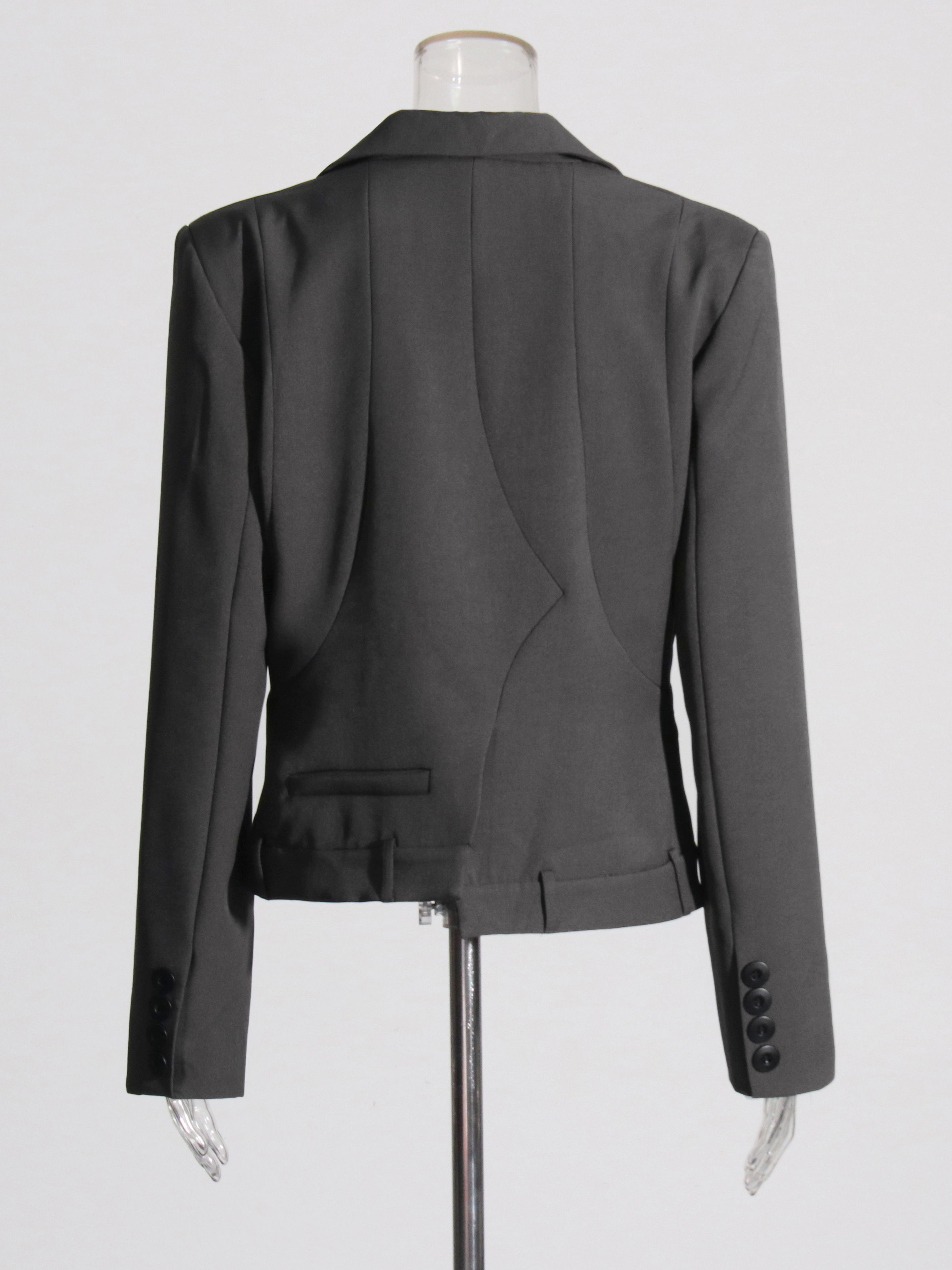 TWOTWINSTYLE Solid Lapel Tunic Coat High Waist Pants Temperament Two Piece Set
